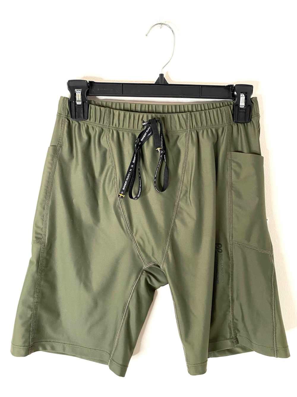 Bandit Running Olive Green 7” Performance Shorts Elastic Waist Running Gym Short